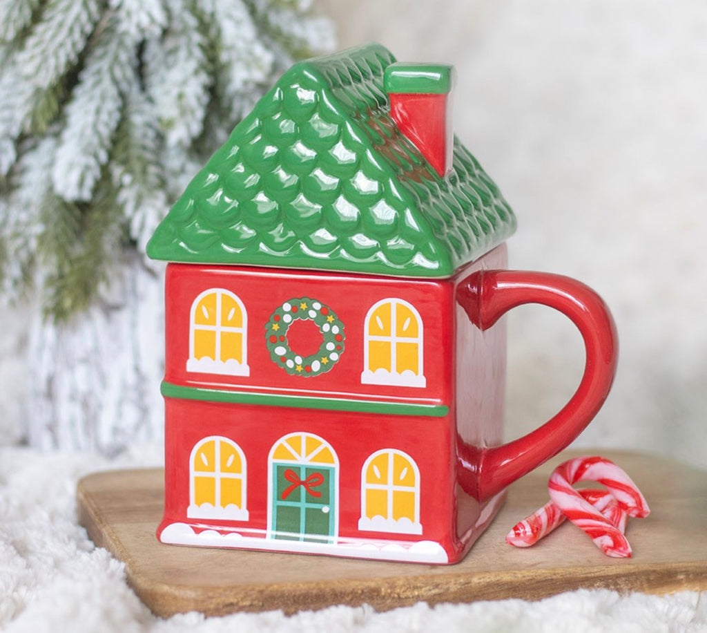 Curieux Mug « La Maison de Noël » – 350 ml