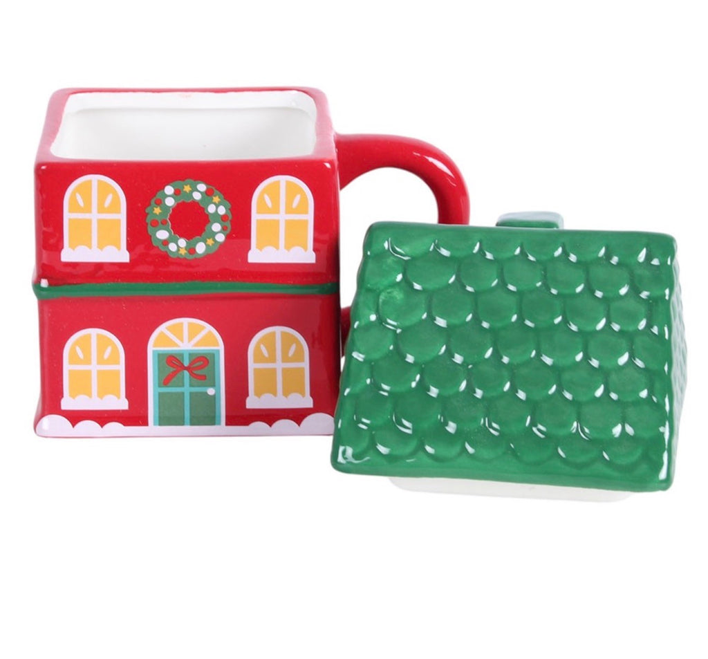 Curieux Mug « La Maison de Noël » – 350 ml