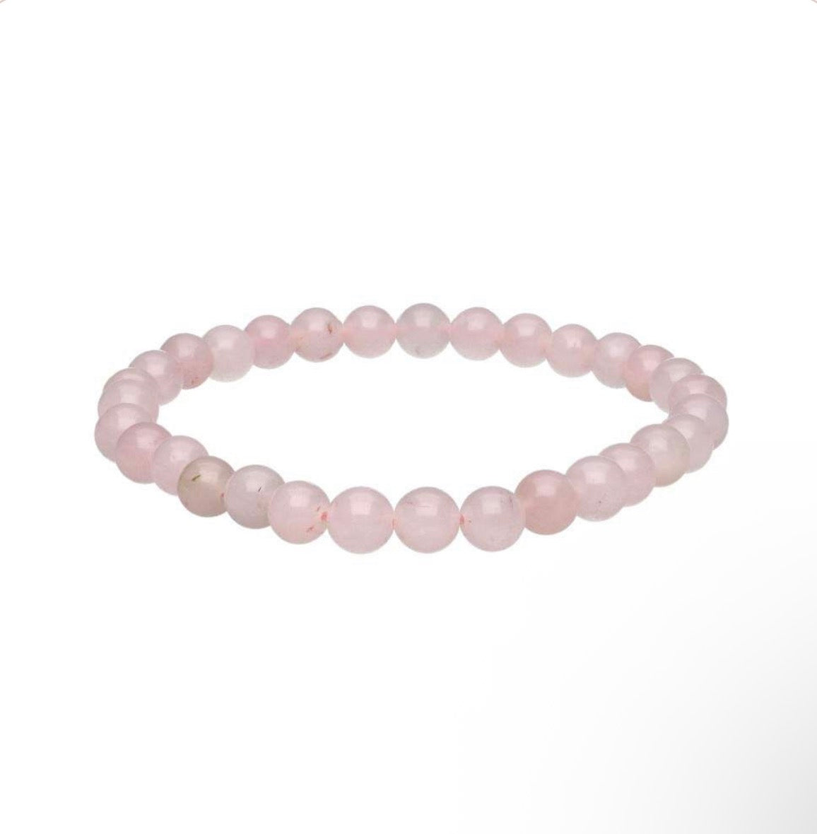 Bracelet Quartz Rose perles 6mm